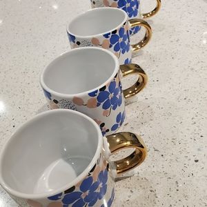 Fringe -Pas Blue Bouquet Mugs (Set of 4)